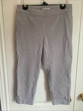 cleo Light Gray Ankle Cropped Stretch Pants
